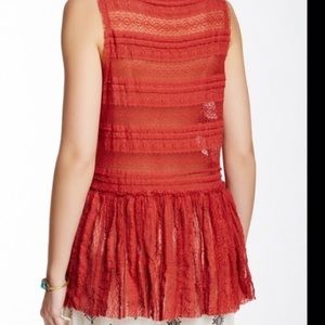 NWOT Red Intimately Free People lace tank top